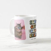 Mug Retro Meilleur Chat Papa Ever 2 Photo (Devant gauche)