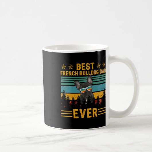 Mug Retro Meilleur Français Bulldog Papa Jamais Chien  (Droite)