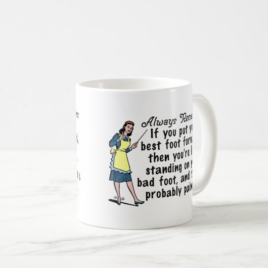 Mug Rétro meilleur pied drôle Demotivational (Devant droit)