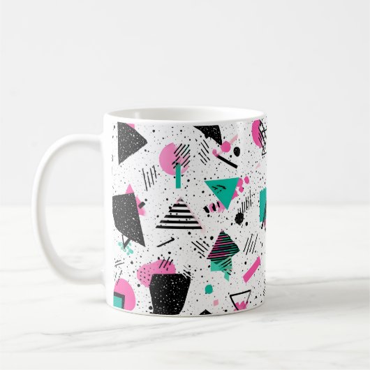 Mug Retro Memphis Geometric Pattern (Gauche)