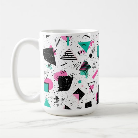 Mug Retro Memphis Geometric Pattern (Gauche)