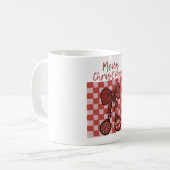 Mug Retro Merry Christmas Bow and Ornaments Design (Devant gauche)
