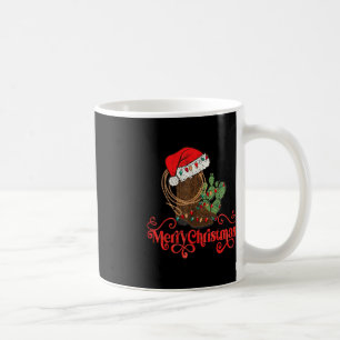 Mug Retro Merry Xmas Santa Hat Cowboy Botte Western Ch