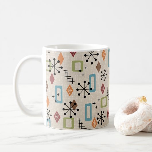 Mug Retro Mid-Century moderne Atomique Abstrait Motif (Avec donut)