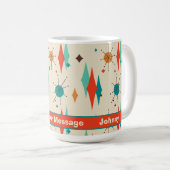 Mug Retro Mid Century Starburst Diamond Personnalisé (Devant droit)