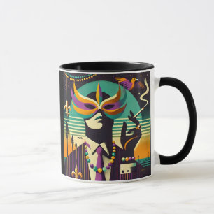 Mug Rétro milieu du siècle 60 Mardi Gras The Smoking M