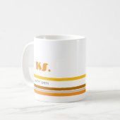 Mug Rétro minimaliste rayures Monogramme Musique (Devant gauche)