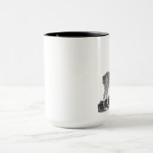 Mug Rétro modèle de 1800s de mâle d'andouillers (Centre)