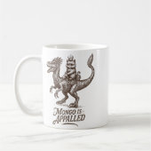 Mug Retro Mongo Is Appalled Princess Cat Riding Dinosa (Gauche)