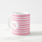 Mug Retro Monogrammed Minimalist Stripes (Devant gauche)