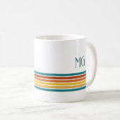 Mug Retro Monogrammed Minimalist Stripes (Devant droit)