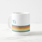 Mug Retro Monogrammed Minimalist Stripes (Devant gauche)