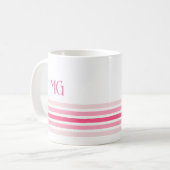 Mug Retro Monogrammed Minimalist Stripes (Devant gauche)