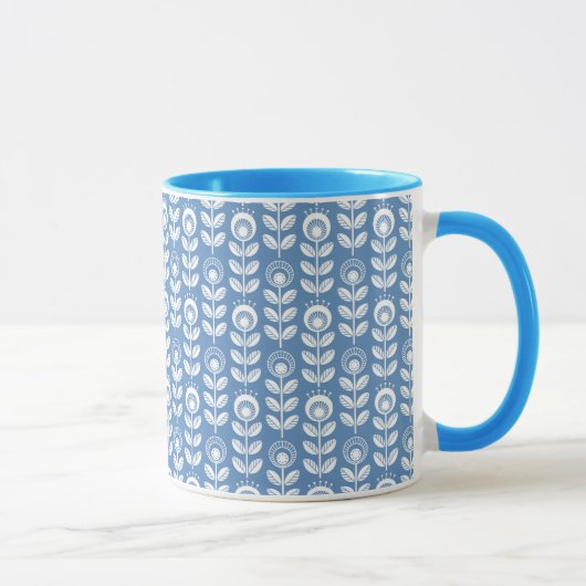 Mug Rétro motif bleu scandinave (Droite)