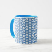 Mug Rétro motif bleu scandinave (Devant gauche)