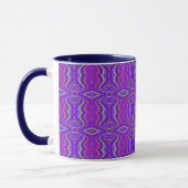 Mug Rétro motif de fractale des années 60 pourpres (Gauche)