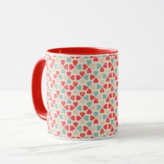 Mug Rétro motif de Saint-Valentin (Devant gauche)