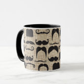 Mug Rétro motif de Stache de moustache de moustache (Devant gauche)
