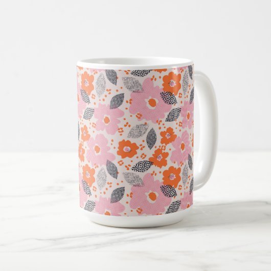 Mug Rétro motif floral mignon (Devant droit)