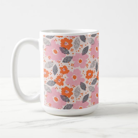 Mug Rétro motif floral mignon (Gauche)