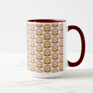 Mug Rétro motif floral rose et pourpre