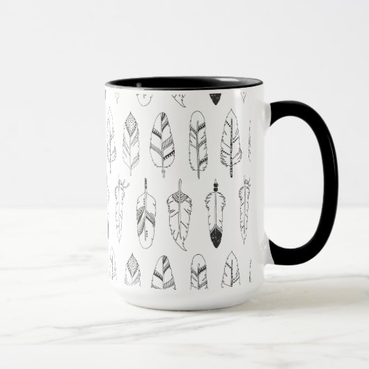 Mug Rétro motif inspiré de plume (Droite)