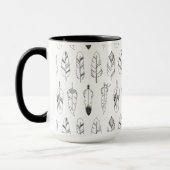 Mug Rétro motif inspiré de plume (Gauche)