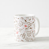 Mug Rétro motif mignon de chien (Devant droit)