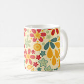 Mug Retro. Motifs floraux (Devant droit)
