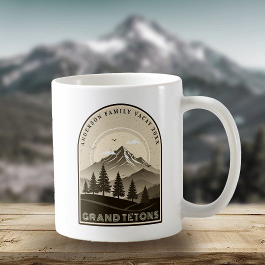 Mug Retro Mountain Family Vacation Brown ID1136