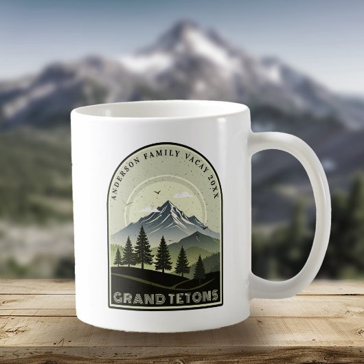 Mug Retro Mountain Family Vacation Green ID1136