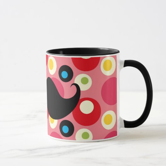 Mug Rétro moustache d'amusement sur l'arrière - plan (Droite)