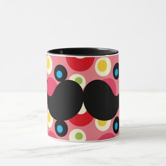 Mug Rétro moustache d'amusement sur l'arrière - plan (Centre)