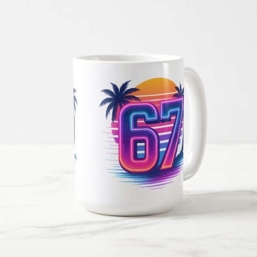 Mug Retro Neon 67 Esthétique (Devant droit)