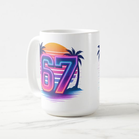 Mug Retro Neon 67 Esthétique (Devant gauche)