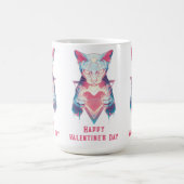 Mug Rétro Néon Chat Saint-Valentin (Centre)