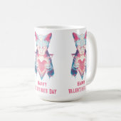 Mug Rétro Néon Chat Saint-Valentin (Devant droit)