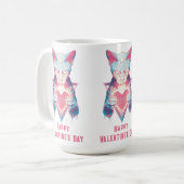Mug Rétro Néon Chat Saint-Valentin (Devant gauche)