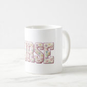 Mug Retro Nurse Valentine , Faux Yarn Heart Coquette (Devant droit)