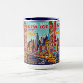 Mug Retro NYC Travel Art | Conception dynamique Skylin (Centre)