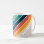 Mug Rétro Océan Rayé de Rainbow avec Nom (Devant droit)