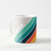 Mug Rétro Océan Rayé de Rainbow avec Nom (Devant gauche)