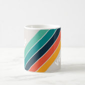 Mug Rétro Océan Rayé de Rainbow avec Nom (Centre)