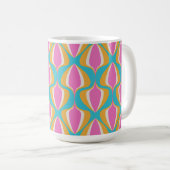 Mug Retro Ogee  Blue Orange Pink (Devant droit)