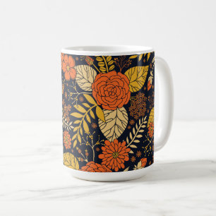 Mug Retro Orange, Jaune, Brown & Marine