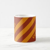 Mug Rétro Orange Rouille Trois Bandes avec Nom (Centre)