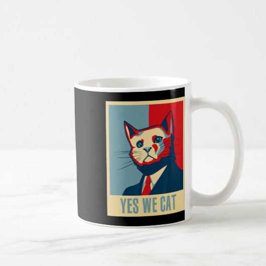Mug Rétro Oui Nous Chat Amusant Amoureux des chats Pro (Droite)