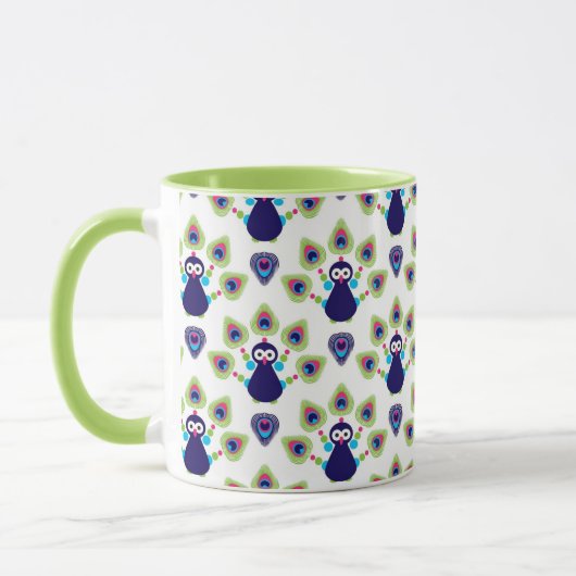 Mug rétro paon exotique de l'Inde (Gauche)