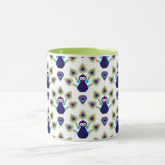 Mug rétro paon exotique de l'Inde (Centre)