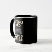 Mug Retro Papa Pixel Gamer Design (Devant gauche)